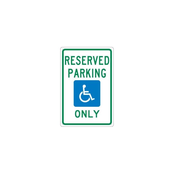 National Marker Co NMC Traffic Sign, Reserved Parking Only Michigan Sign, 18in X 12in, White TMS318G - main